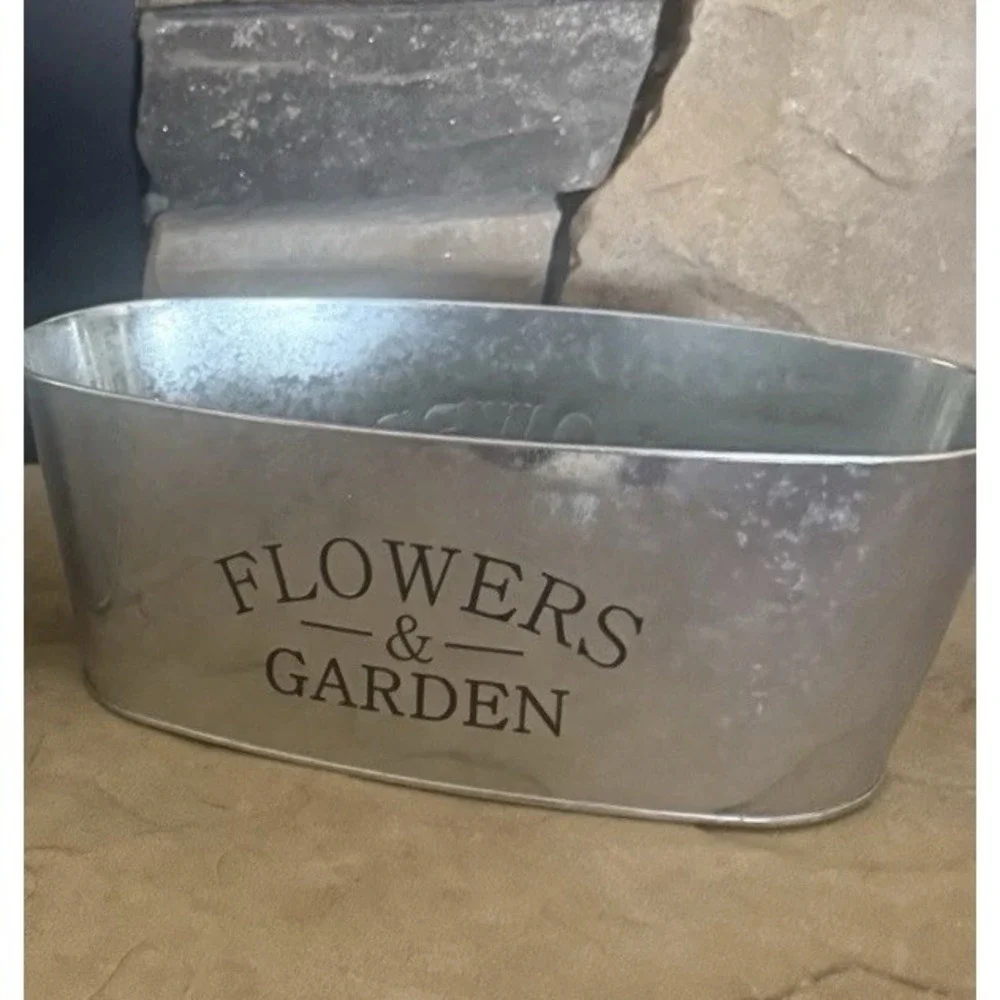 Primary: Flowers Galvanized Planter Rustic Metal Planter New For Plants Or Decor
